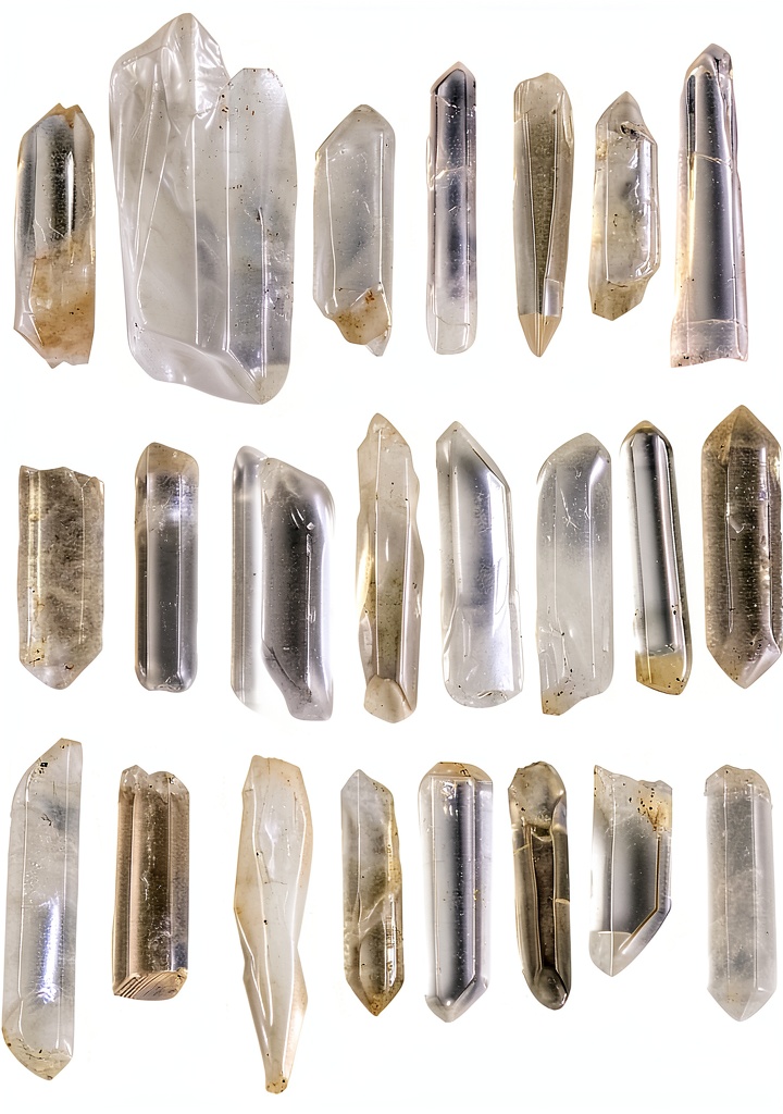 Pointes de cristal de roche Jovivi disposées en cercle pour la méditation