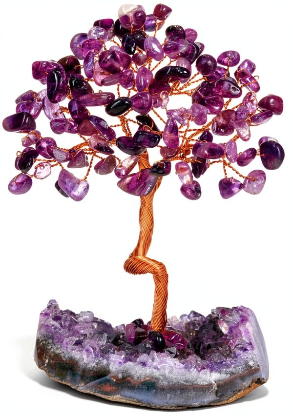 Jovivi Arbre de Vie Pierre Améthyste Décoration Feng Shui