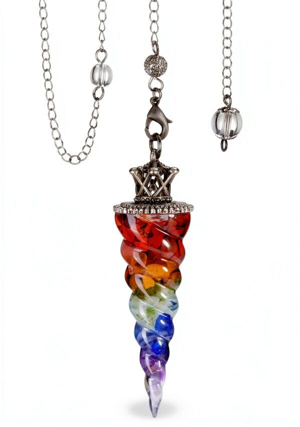 Pendule Divinatoire Jovivi 7 Chakras Pierre Naturelle Reiki