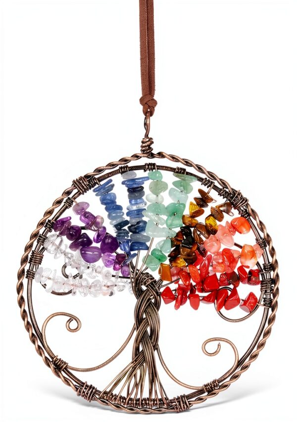 Jovivi Arbre de Vie 7 Chakras Attrape-rêves Cristal