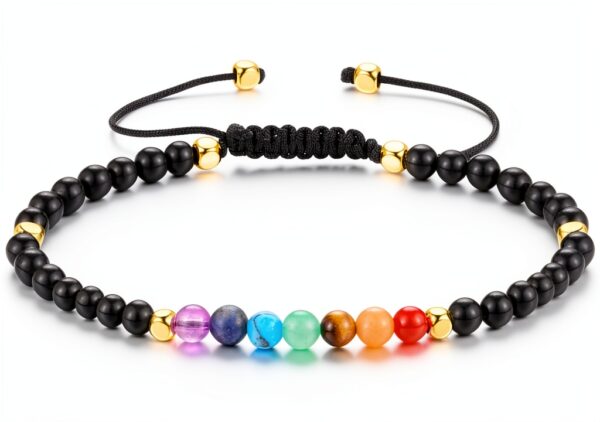Bracelet Chakra Jovivi Pierre Naturelle Femme Perle 4mm