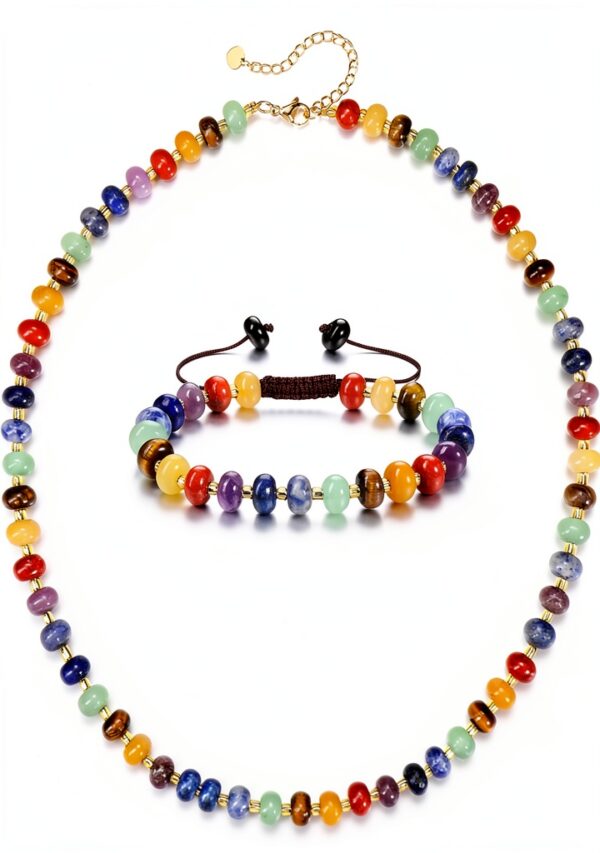 Ensemble Bracelet Collier Jovivi Pierre Naturelle Chakras